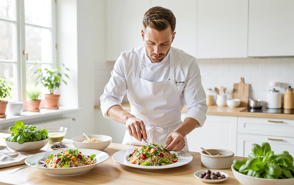 Professionelle Zubereitung und Anrichtung von Speisen